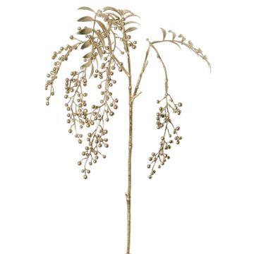 Artificial pepper tree branch RALFHY with berries, metallic silver-gold, 31"/80cm Artificial pepper tree branch RALFHY with berries, metallic silver-gold, 31"/80cm