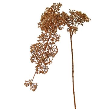 Artificial snowball branch SALFHY with buds, metallic copper, 35"/90cm Artificial snowball branch SALFHY with buds, metallic copper, 35"/90cm