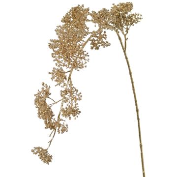 Artificial snowball branch SALFHY with buds, metallic silver-gold, 35"/90cm Artificial snowball branch SALFHY with buds, metallic silver-gold, 35"/90cm