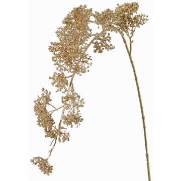 Artificial snowball branch SALFHY with buds, metallic silver-gold, 35"/90cm Artificial snowball branch SALFHY with buds, metallic silver-gold, 35"/90cm