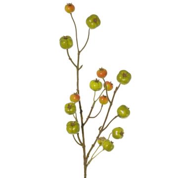 Artificial ornamental apple branch NONGIH with fruit, green-orange, 24"/60cm Artificial ornamental apple branch NONGIH with fruit, green-orange, 24"/60cm