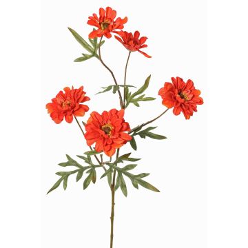 Decorative branch Chrysanthemum PRUDENCE, Eco Collection, red-orange, 30"/75cm, Ø2"-2.6"/5-6.5cm Decorative branch Chrysanthemum PRUDENCE, Eco Collection, red-orange, 30"/75cm, Ø2"-2.6"/5-6.5cm