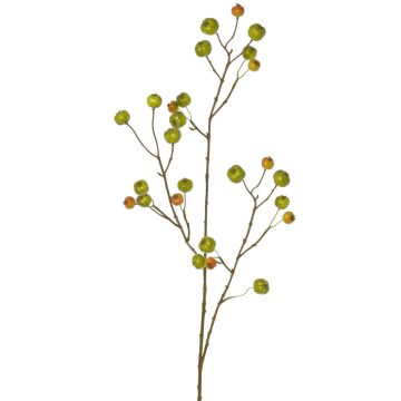 Artificial ornamental apple branch NONGIH with fruit, green-orange, 35"/90cm Artificial ornamental apple branch NONGIH with fruit, green-orange, 35"/90cm