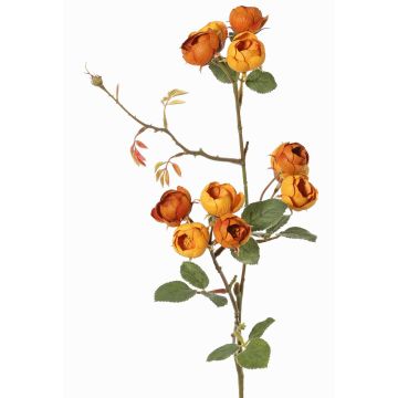 Artificial cabbage rose branch LORRAINE, Eco Collection, yellow-orange, 24"/60cm, Ø1.2"/3cm Artificial cabbage rose branch LORRAINE, Eco Collection, yellow-orange, 24"/60cm, Ø1.2"/3cm