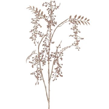Artificial pepper tree branch NELFHY with berries, metallic light pink, 4ft/125cm Artificial pepper tree branch NELFHY with berries, metallic light pink, 4ft/125cm
