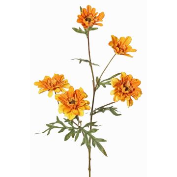 Decorative branch Chrysanthemum PRUDENCE, Eco Collection, yellow-orange, 30"/75cm, Ø2"-2.6"/5-6.5cm Decorative branch Chrysanthemum PRUDENCE, Eco Collection, yellow-orange, 30"/75cm, Ø2"-2.6"/5-6.5cm