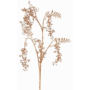 Artificial pepper tree branch NELFHY with berries, metallic copper, 4ft/125cm
