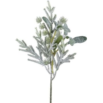 Artificial arrangement: fir and larch KROMAN with mistletoe, berries, frosted, green, 16"/40cm Artificial arrangement: fir and larch KROMAN with mistletoe, berries, frosted, green, 16"/40cm