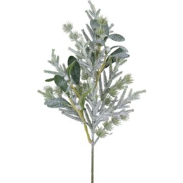 Artificial arrangement: fir and larch KROMAN with mistletoe, berries, frosted, green, 20"/50cm Artificial arrangement: fir and larch KROMAN with mistletoe, berries, frosted, green, 20"/50cm