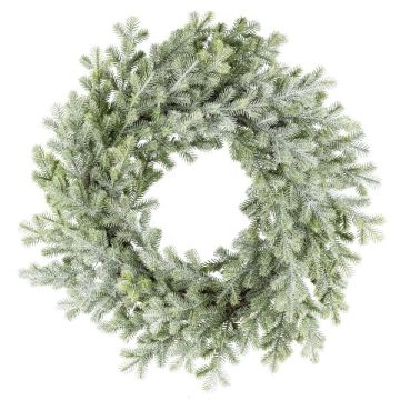 Decorative wreath Yew FUVRO, frosted, white-green, Ø16"/40cm
