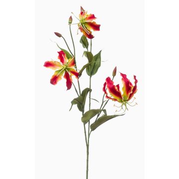 Decorative Gloriosa branch TROFEL, pink-yellow, 90cm