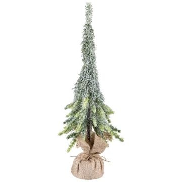 Decorative tree Spruce URUM in jute bag, frosted, 22"/55cm