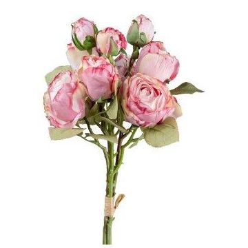 Artificial bouquet of roses JARZO, dark pink, 22"/55cm