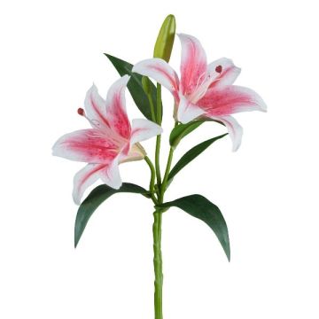 Artificial tiger lily branch GRELFIN, pink, 16"/40cm