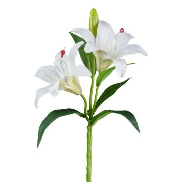 Artificial tiger lily branch GRELFIN, white, 16"/40cm