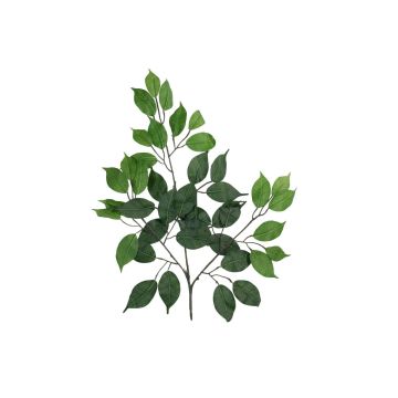 Artificial ficus benjamina branch SAKURA, 12 pieces, green, 22"/55cm