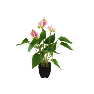 Artificial anthurium ISABELITA in a flower pot, pink-white-green, 16"/40cm Artificial anthurium ISABELITA in a flower pot, pink-white-green, 16"/40cm