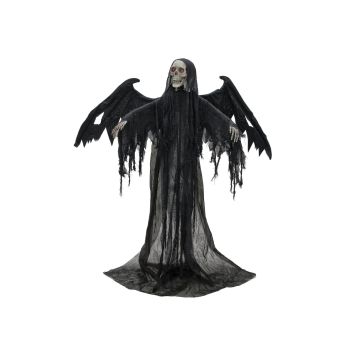 Halloween decorative skeleton Angel of death WOTAN with wings, creepy laugh and movement function, LEDs, 16"x3ftx6ft/40x100x175cm Halloween decorative skeleton Angel of death WOTAN with wings, creepy laugh and movement function, LEDs, 16"x3ftx6ft/40x100x175cm