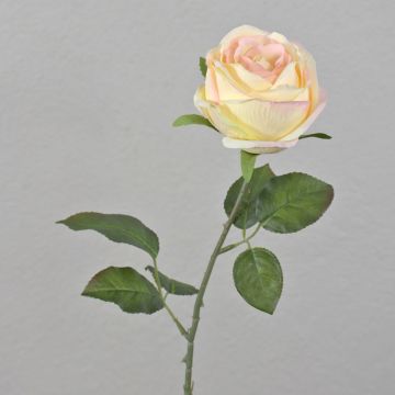 Artificial rose FINAKAS, cream-pink, 65cm, Ø9cm
