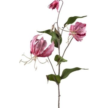 Decorative branch Gloriosa LISUPY, dark pink-gold, 31"/80cm