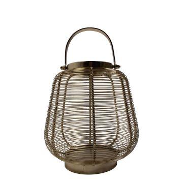 Aluminium Lantern CONSTANTINE with handle, gold, 20cm, Ø23cm