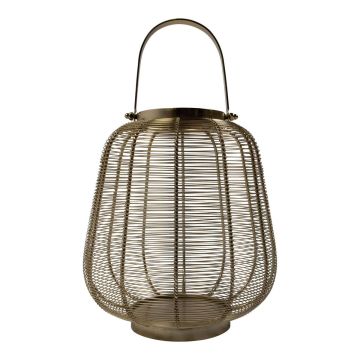 Aluminium Lantern CONSTANTINE with handle, gold, 30cm, Ø27cm