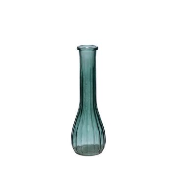 Glass Table vase KOSTA, petrol blue-clear, 21,5cm, Ø7cm