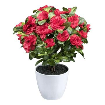 Artificial azalea WHENFA in a white decorative pot, red, 12"/30cm Artificial azalea WHENFA in a white decorative pot, red, 12"/30cm