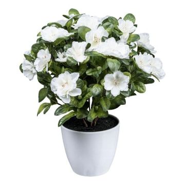 Artificial azalea WHENFA in a white decorative pot, white, 12"/30cm Artificial azalea WHENFA in a white decorative pot, white, 12"/30cm