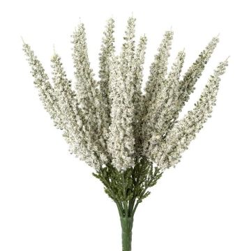 Artificial heather MIRAKY, stem, white, 26cm