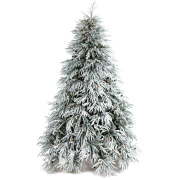 Artificial Fir tree BRYNE with cones, frosted look, LEDs, 7ft/225cm, Ø5ft/155cm Artificial Fir tree BRYNE with cones, frosted look, LEDs, 7ft/225cm, Ø5ft/155cm