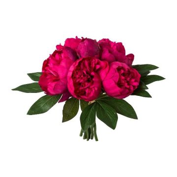 Artificial bouquet of peonies SIRKO, cerise, 12"/30cm
