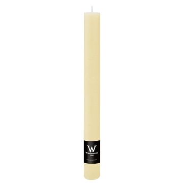 Taper candle AURORA, cream, 11"/28cm, Ø1.4"/3.5cm, 30 hours - Made in Germany