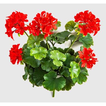 Artificial geranium ‘OTTAVIA’ on a stem, crossdoor, red, 40cm