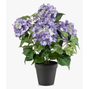 Artificial hydrangea DORJA in a decorative pot, lilac, 40cm