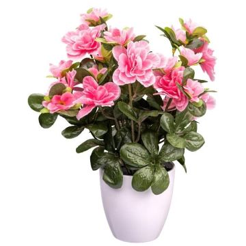 Artificial flower Azalea FRALVI in decorative pot, pink, 10"/26cm