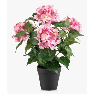 Artificial hydrangea DORJA in a decorative pot, pink, 40cm