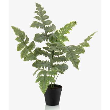Artificial fern: Gold-spotted fern EYMEN in a decorative pot, green, 24"/60cm
