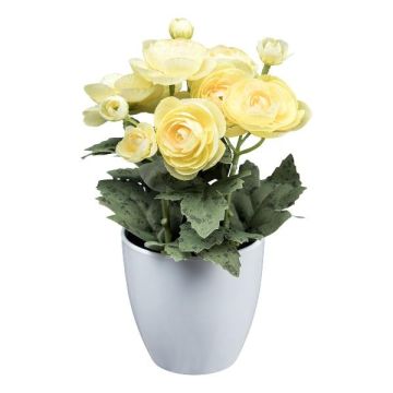 Artificial flower Ranunculus SLIVOR in melamine planter, light yellow, 8"/20cm Artificial flower Ranunculus SLIVOR in melamine planter, light yellow, 8"/20cm