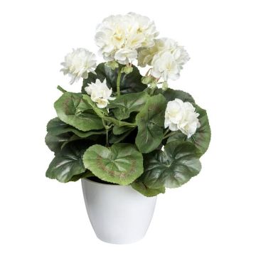 Artificial flower Geranium KLUMOR in melamine planter, cream, 14"/35cm Artificial flower Geranium KLUMOR in melamine planter, cream, 14"/35cm