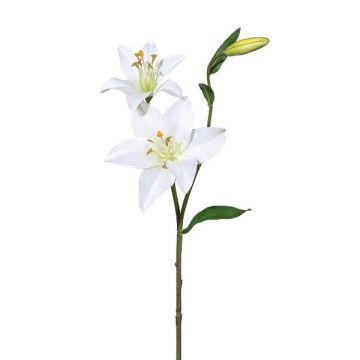 Artificial lily branch ATRONE, white, 24"/60cm