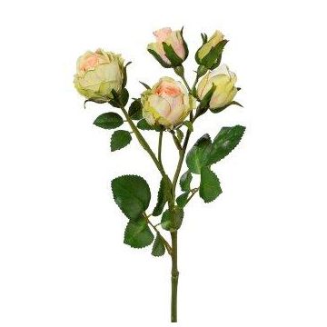 Artificial flower branch Rose SKURN, apricot, 16"/40cm