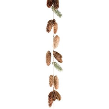 Artificial spruce garland VELMAR, cones, natural, 5ft/165cm