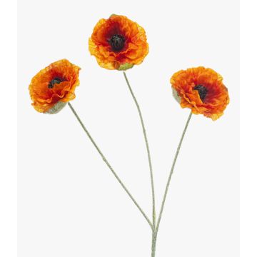 Artificial poppy branch WHONRA, orange, 60cm, Ø7cm