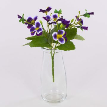 BAHNY decorative artificial pansy on a stem, violet-purple, 22cm