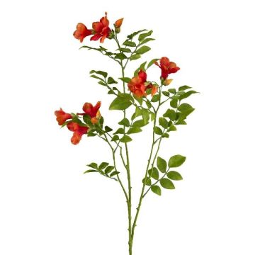 Artificial trumpet flower branch FRUHAN, orange, 31"/80cm