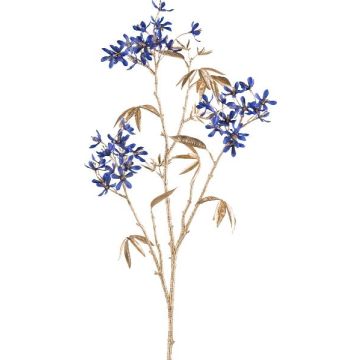 Decorative branch Flame tree KONEE with flowers, blue-gold, 31"/80cm Decorative branch Flame tree KONEE with flowers, blue-gold, 31"/80cm