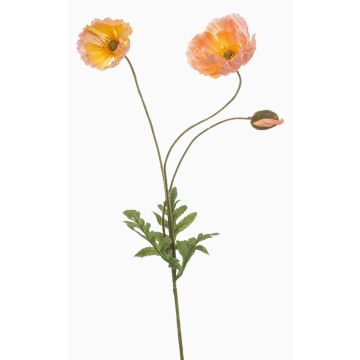 Decorative poppy branch SCHUNRA, peach, 75cm