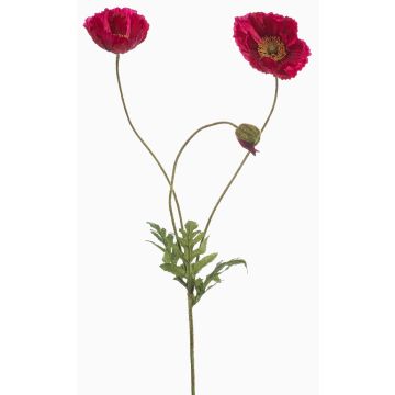 Decorative poppy branch SCHUNRA, pink, 75cm