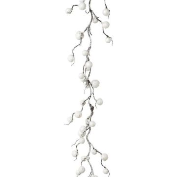 Artificial cotton garland BAZU, white, 6ft/180cm